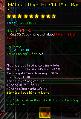 Mặt Nạ Thiên Hạ Chí Tôn - Bậc 2